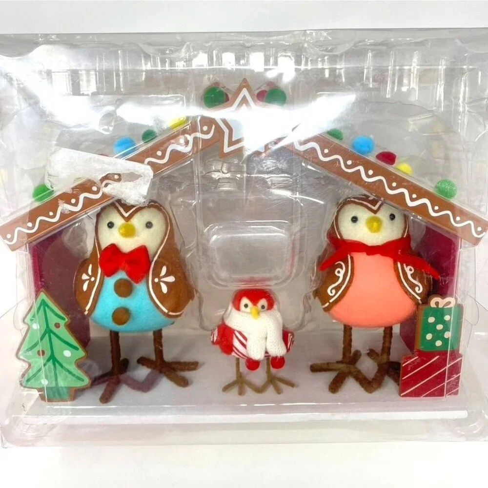 Target Wondershop Featherly Friends Gingerbread House Family Trio Holiday Decor